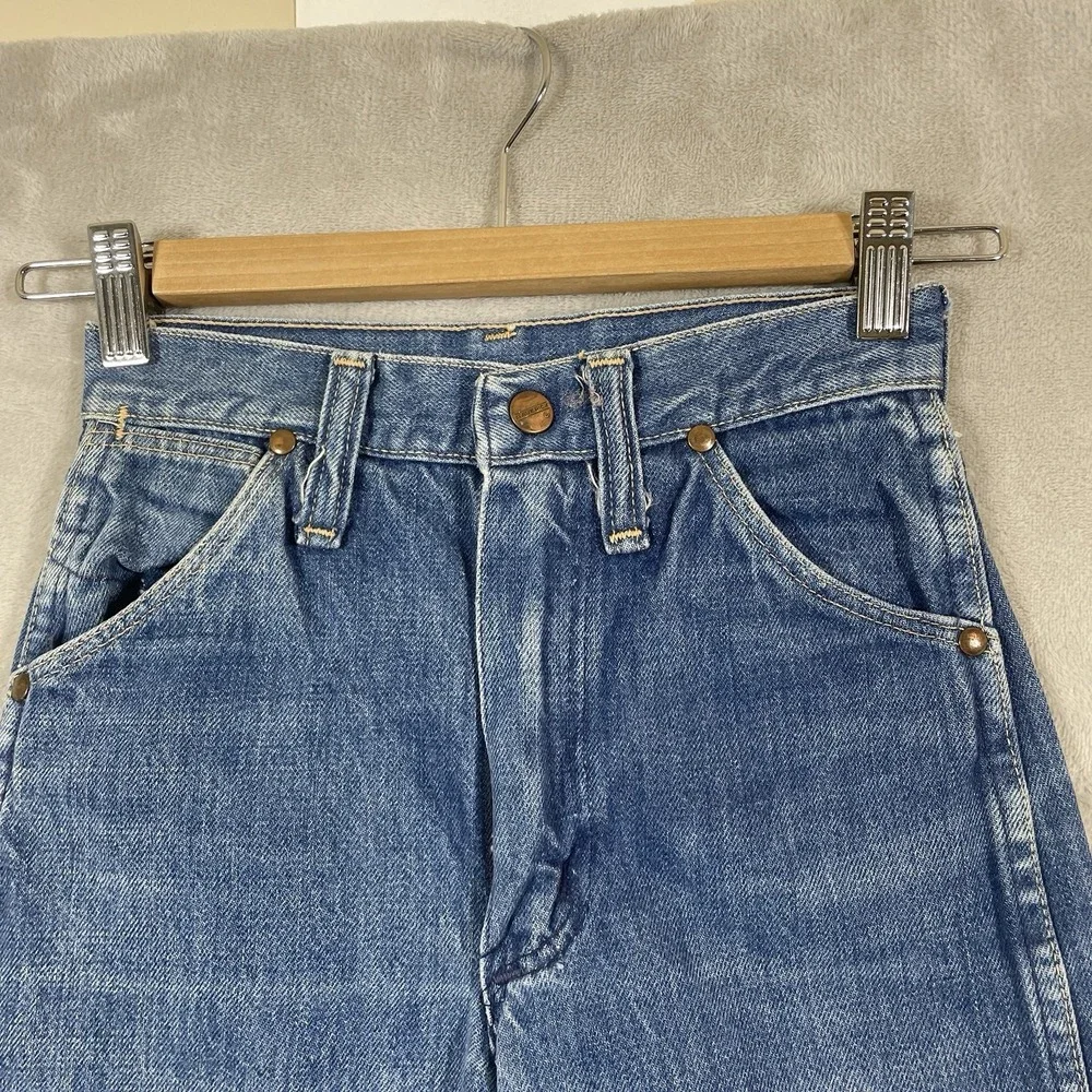 Vtg 60s Sanforized Blue Bell Wrangler Maverick Jeans Kids 10 24x24 Repaired True